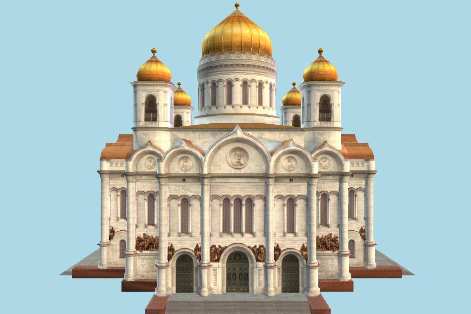 Cathedral of Christ the Savior Moscow Buildings 3d model